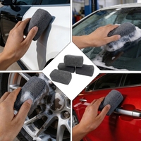 Bloc applicateur de cire en microfibre gris uni, éponge épaisse en mousse pour le detailing automobile, pour l'application de cire, de polish et de revêtement céramique