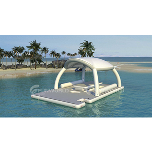 Île flottante gonflable géante DWF avec auvent, tente flottante pour le <span class=keywords><strong>camping</strong></span> sur l'eau, flotteur pour lac pour adultes - Product Image 5