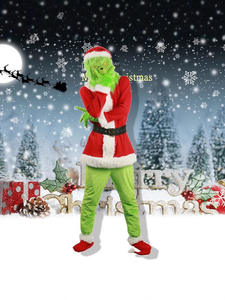 Costume de monstre vert <span class=keywords><strong>Grinch</strong></span> pour adultes, masque et couvre-chef pour fête de Noël, accessoires de costume, costumes de jeu - Product Image 3
