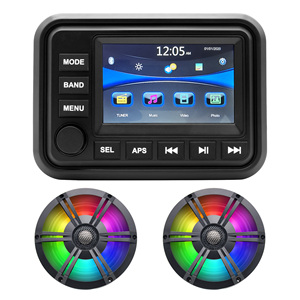 ลำโพงกันน้ำพลาสติกใหม่สำหรับเรือเดินทะเลขนาด 6.5 นิ้ว รุ่น H-058-25T/RGB+ เครื่องเล่นวิทยุ MP5 รุ่น H-303A+ สายดาต้า USB+ ชุดเสาอากาศ - Product Image 2