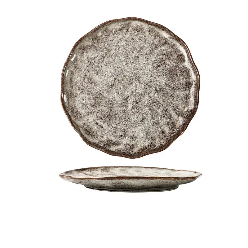 Four à motif de pierre 10.2 pouces assiette ensemble de vaisselle mariage porcelaine ronde assiette cadeau vaisselle ensembles d'assiettes à vendre