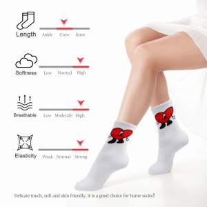 Calcetines <span class=keywords><strong>de</strong></span> Algodón con Diseño <span class=keywords><strong>de</strong></span> <span class=keywords><strong>Corazón</strong></span> Rojo <span class=keywords><strong>de</strong></span> Dibujos Animados, Diseño <span class=keywords><strong>de</strong></span> <span class=keywords><strong>Bad</strong></span> <span class=keywords><strong>Bunny</strong></span>, Transpirables, que Absorben el Sudor, Calcetines Deportivos Casuales <span class=keywords><strong>de</strong></span> Moda, Logotipo Personalizado - Product Image 3