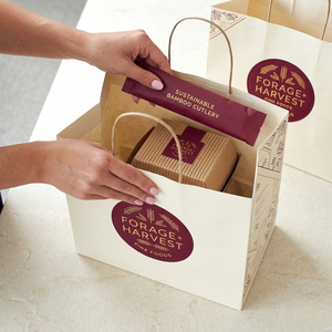 Custom Printed Your Own Logo Restaurant Catering Food Take Out Takeaway Packaging Kraft <b>Paper</b> Bag with Handles - Product Image 5