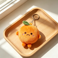 Porte-clés en peluche Citrus Expression, en coton PP doux, pendentif personnage orange, cadeau de fête, logo personnalisé, vente en gros