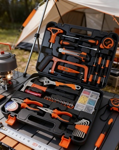 Kit de herramientas manuales multiusos de <span class=keywords><strong>carpintero</strong></span> con alicates Juego de destornilladores de precisión Hoz Acero al cromo vanadio para reparación del hogar - Product Image 1