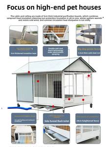 Casa de perro transpirable al por mayor de fábrica para Familia de perros grandes de acero inoxidable con divisores de habitación rueda de granja perrera para perros al aire libre - Product Image 4