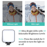 Support de diffusion en direct pliable AY49 pour téléphone portable avec lumière LED intégrée, trépied ultra-compact pour selfie et microphone pour enregistrement de vlog