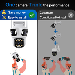 3レンズ3画面セキュリティ6KHDPTZカメラWifi監視マルチレンズIPカメラワイヤレス自動追跡ビデオCCTV Cam iCSee - Product Image 3