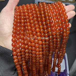 Hạt đá Agate đỏ đậm 5A, kích thước 4/6/8/10/12/14/16mm, dạng tròn, rời, dùng làm hạt cách điệu, bán buôn JD. - Product Image 5