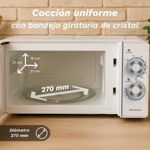 Forno a Microonde Grunkel 25L con Grill 900W Bianco - Product Image 5