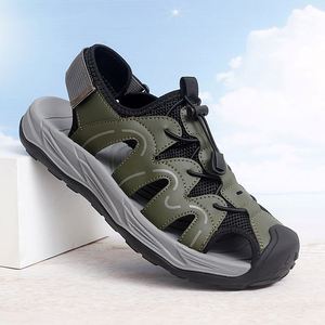 Sandalias de Playa para Hombre 2026, Frescas, Cómodas y Ligeras, con Parte Superior de Cuero Sintético, Suela de Goma, Diseño Calado y Transpirable, Zapatos de Verano - Product Image 3