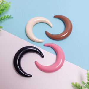 100 pièces/sac Perles intercalaires en vrac en forme de <span class=keywords><strong>lune</strong></span>, couleurs assorties, breloques pour stylos, décoration DIY, fournitures de fabrication de bijoux - Product Image 2