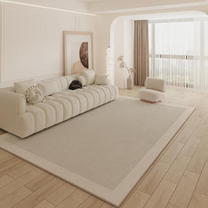 Tapis rectangulaire uni crème Jinrui, moderne, antidérapant, pour salon, chambre, décoration intérieure, printemps 2024 - Product Image 1