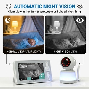KT724T 2.4G 5G Dual Band WiFi Baby Monitor 7 inch 720P HD Screen 6000mAh Wireless Audio Video Baby Intercom PTZ Camera App - Product Image 6