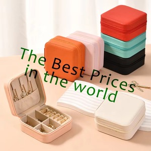 Luxury Custom Logo <b>Mini</b> Portable Pu Leather Jewellery Ring Earring Necklace <b>Storage</b> Case Zipper Travel Jewelry Organizer <b>Box</b> - Product Image 2