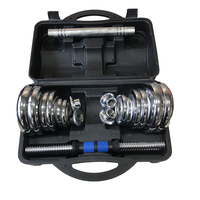 Ensemble d'haltères réglables 20 30 50kg Gym Iron Casting Chrome Carry Box Emballage pour l'haltérophilie 50KG 55KG Poids Ensemble d'haltères