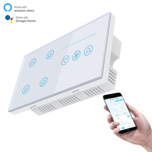Interruttori Luce a Parete Smart WiFi OCY Tuya con Pannello Touch in Vetro, Controllo Remoto tramite APP, 4 Gang, 1 Interruttore per Controllo Velocità Ventilatore - Product Image 2