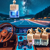 Diffuseur d'air liquide de luxe écologique en gros pour voitures, kit de parfum suspendu pour voiture, ensemble cadeau pendentif en verre, parfum longue durée