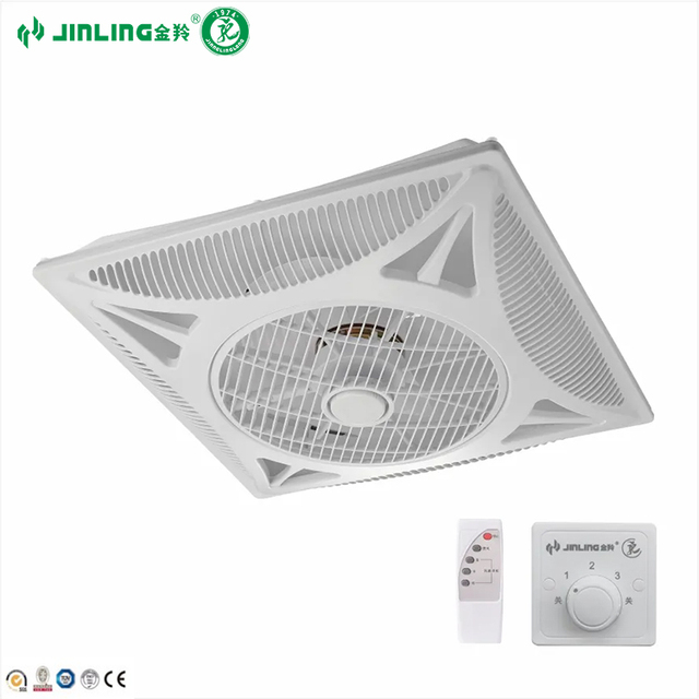 Plastic Ceiling Mount Air Cooling Fan for Home Office & Commercial Use with Electric Motor Light Remote Control