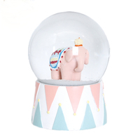 Boule à neige personnalisable en résine avec éléphant de cirque, neige tourbillonnante, objet décoratif de collection pour cadeaux de fêtes