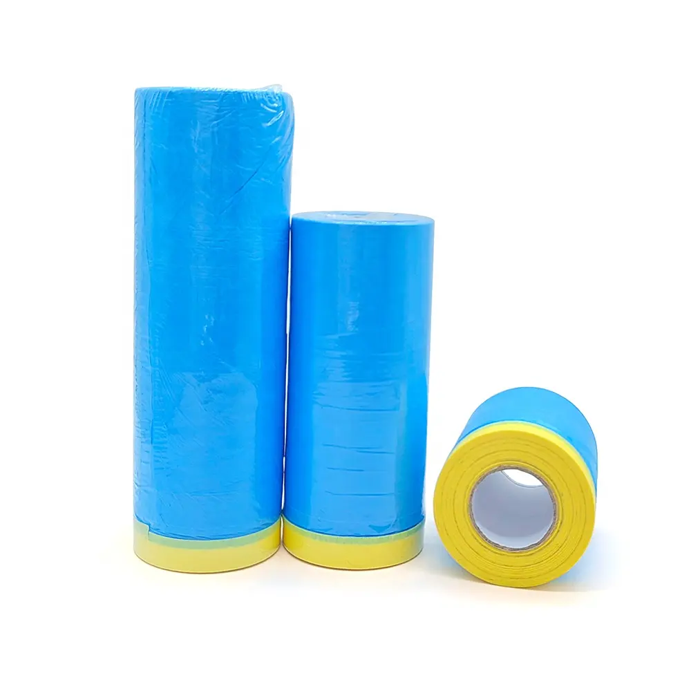 Protective Pe Paper Taped 14 Tage UV Blue Pre Tape Masking Film für Auto lackierungen