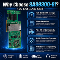 Carte HBA LSI SAS 9300-8i SAS3008 8 ports 12 Gb/s SAS SATA PCIe3.0 X8 Adaptateur Bus Hôte SFF8643 Mode IT ZFS FreeNAS UnRAID