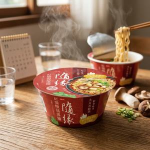 Suiyuan Instant Braised <b>Mushroom</b> Noodle Soup Bowl Wheat Flour Fried 3 Min Cooking Time - Product Image 4