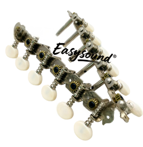 Cabezales de máquina 6 en 1 para guitarra de <span class=keywords><strong>12</strong></span> <span class=keywords><strong>cuerdas</strong></span>, perilla pequeña blanca, clavijas de afinación de montaje de 2 pines, clavijas de afinación para instrumentos de cuerda - Product Image 3