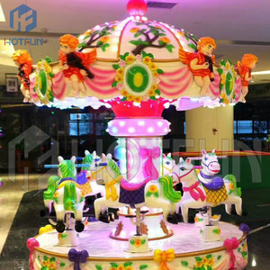 Encantador caprichoso vibrante clásico encantador deslumbrante colorido lleno de diversión nostálgico paseo en carrusel de 6 asientos a la venta - Product Image 5