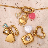 Nouveaux breloques en acier inoxydable DIY 2025, bijoux fantaisie, pendentif en forme de cœur, plaqué or 18 carats, breloques en or PVD pour la fabrication de bracelets et de colliers