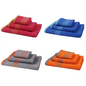 Hoge Kwaliteit China Fabriek Winter Set Van 3 Stuks Badkamer Handdoek 100% Katoen Stof Plain Geverfd Luxe Badstof Badhanddoek