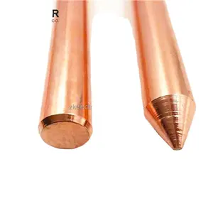 Hot sale earth rod pure copper clad grounding lightning protection equipment voltage protector for lightning protection earthing
