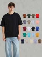 Camiseta de Manga Corta para Hombre, Tejido de Punto 100% Algodón, 230g, Corte Holgado, Color Sólido, Secado Rápido y Transpirable