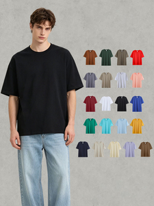 เสื้อยืดแขนสั้นทรงหลวมสำหรับผู้ชาย น้ำหนัก 230 กรัม ผ้าฝ้ายถัก 100% สีพื้น แห้งเร็ว ระบายอากาศได้ดี - Product Image 4