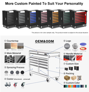 कम moq धातु भारी शुल्क स्टील गैरेज 7 दराज उपकरण कैबिनेट कोल्ड-रोल्ड शीट उपकरण सेट ट्रॉली गाड़ी - Product Image 5