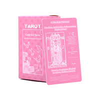 Carte de tarot à angle classique de cavalier rose personnalisée avec impression de cartes de livret Cartes Soft Touch Cube d'affirmation de boîte de support personnalisé