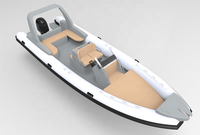 Bateau côtelé de luxe 28ft RIB860 à coque en aluminium V profond PVC/Hypalon avec tente en T et coussins de luxe