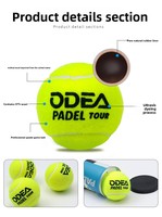 3 balles/boîte Odear Padel Ball en caoutchouc naturel, haute élasticité, durable, portable, pour entraînement en cage, vessie interne épaisse, sport