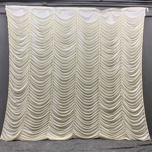 Tenda a Scaglie di Pesce per Sfondo di Eventi Commerciali e Celebrazioni, Tenda Effetto Acqua Ondulata in Seta di Latte per Matrimoni - Product Image 1