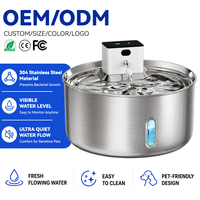 Fontaine à eau pour chat en acier inoxydable sans pompe 7L, distributeur d'eau sans fil avec capteur, filtration en 4 étapes pour animaux domestiques d'intérieur