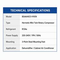 Compresseur Hitachi BSA645CV-R1EN BSA357CV-R1AN neuf pour la réfrigération domestique pour R-134A R-22 R134A