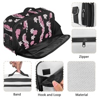 Sac de rangement réutilisable personnalisé avec logo, motif dessin animé, pour poussette, sac à langer pour maman, imprimé Hawaïen Puakenikeni Lei, organisateur de couches