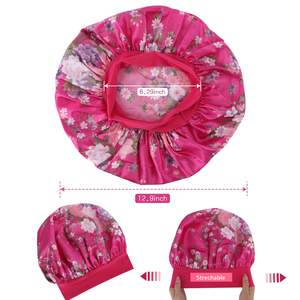 Gorro de satén personalizado para el cabello, paquete de 4, banda elástica grande para mujeres con cabello rizado, trenzas, protección para dormir - Product Image 2