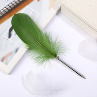Stylo à bille en plumes d'oie naturelles, impression de logo personnalisée, cadeau promotionnel, 34-35 cm, usage de bureau