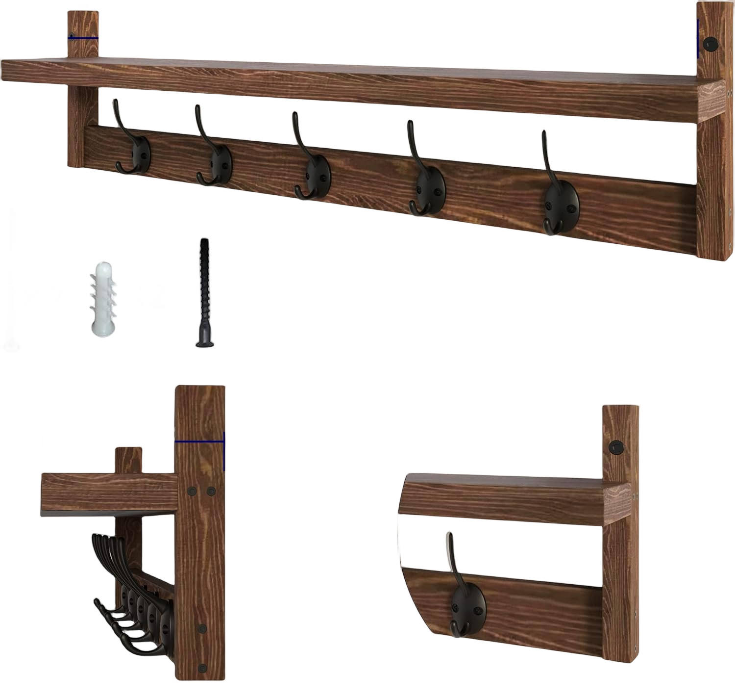 Wall Hooks with Shelf Stylish Functional Storage