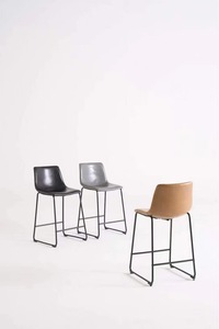 Tabouret de <span class=keywords><strong>bar</strong></span> moderne rembourré en cuir PU avec base stable pour <span class=keywords><strong>bar</strong></span> à domicile et salle à manger - Product Image 6