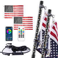 Paire (2 pièces) de lumières LED RGB de 2 pieds pour drapeau arrière de moto tout-terrain ATV, lumières LED fouet épaisses de 2 pieds