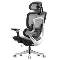 Chaise ergonomique en maille à dossier haut, accoudoirs 4D réglables, appui-tête et soutien lombaire pour la maison ou le bureau de direction