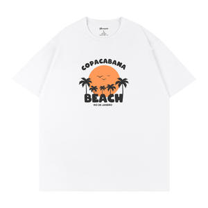 Camiseta de Manga Corta con Cuello Redondo y Estampado de Palmeras, Unisex, de Algodón Transpirable, Estilo Casual, Q84, Nueva Colección 2026 - Product Image 3