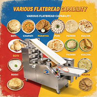 Mesin Pembuat Tortilla Chapati Otomatis Penuh 5-40cm, Mesin Pembuat Roti Arab Pita, Pembuat Roti Paratha Naan Flatbread